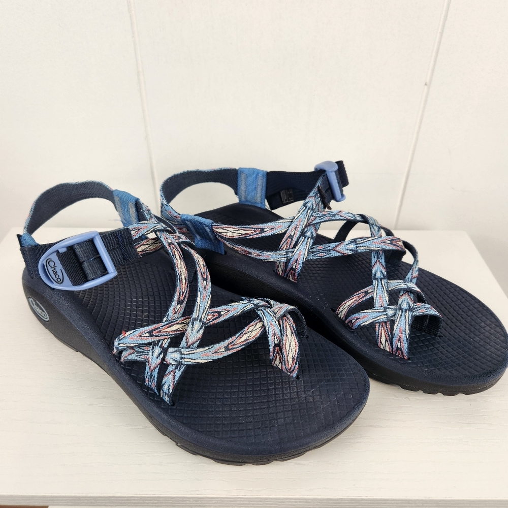 Chaco Women's Navy Blue Multicolor Strappy Sandals